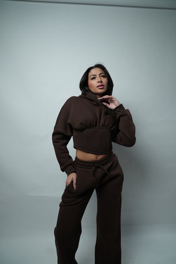 Honey corset hoodie brown