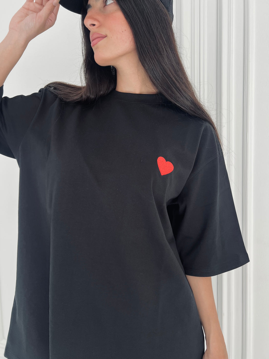 I Heart You Black Oversized Heart T-shirt