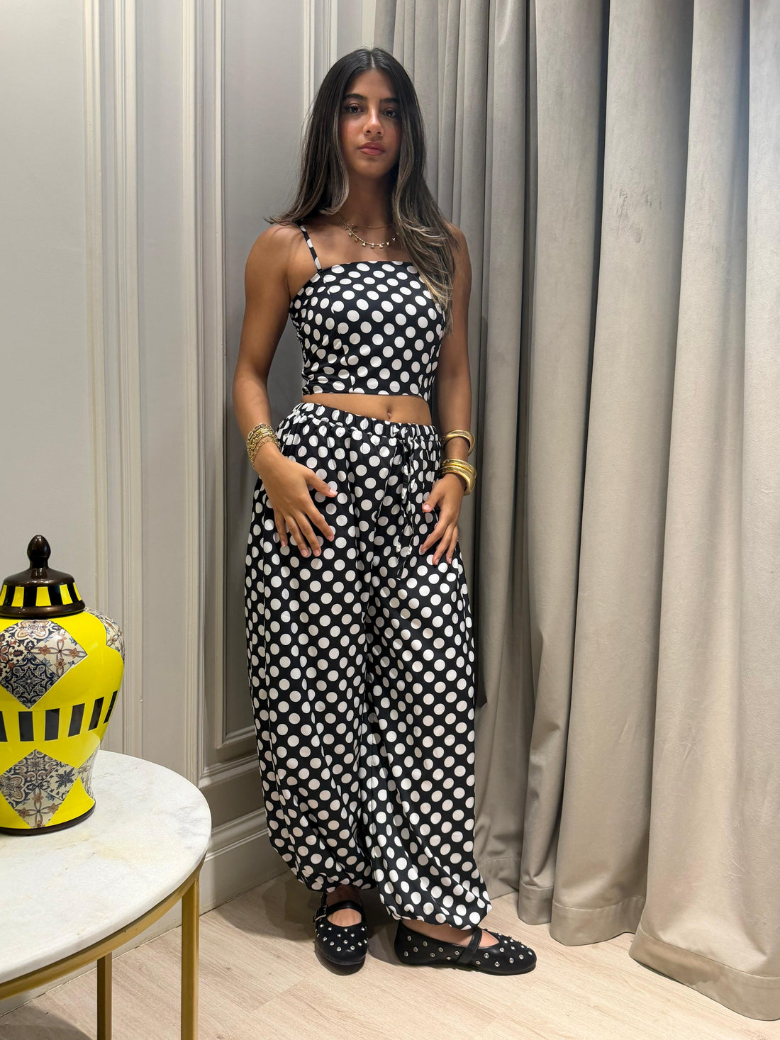 Polka Dot Satan Crop Top