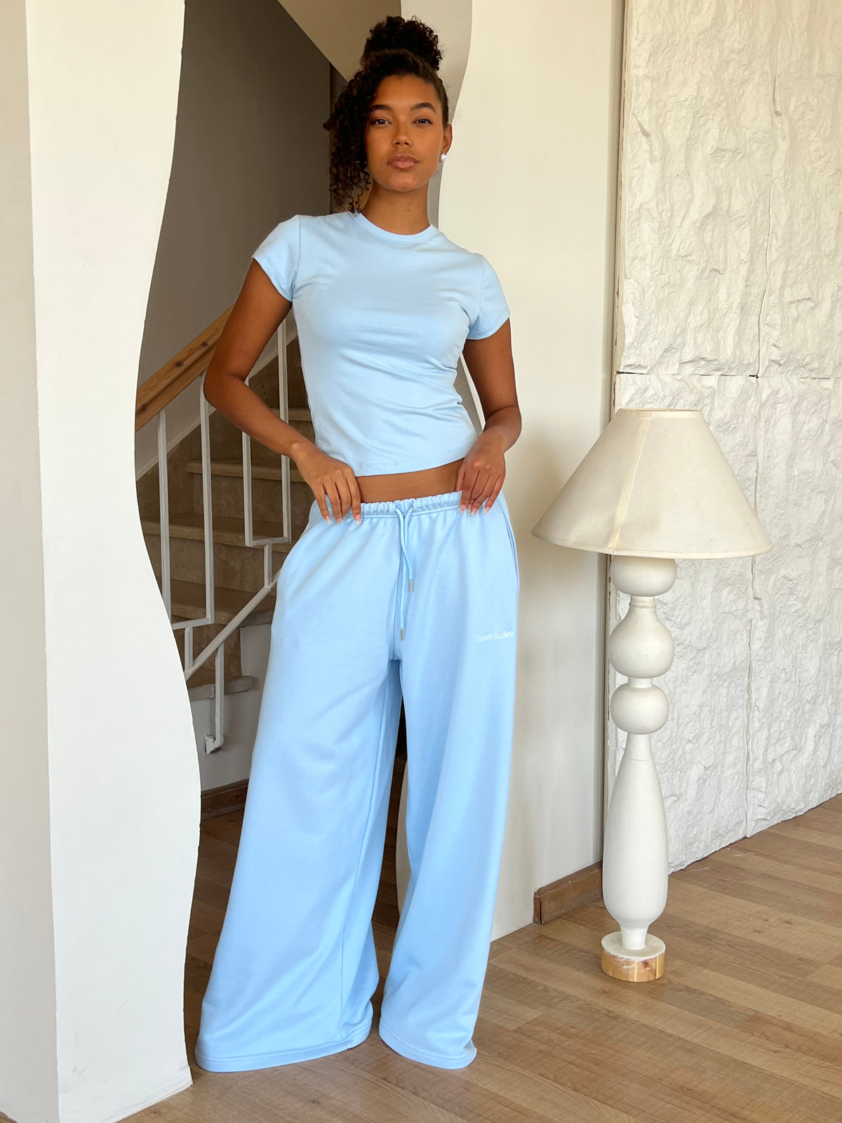 Cloudy baby blue sweat pants