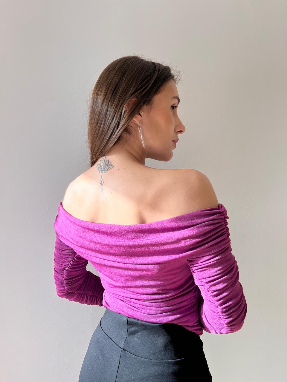 Off Shoulder Top In Purple