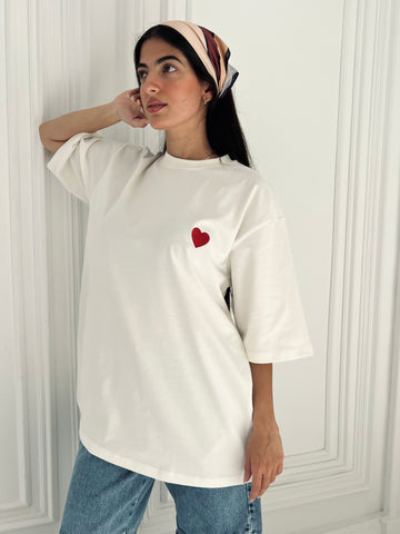 I Heart You White Oversized Heart T-shirt