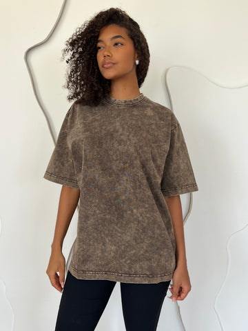 Dirty Chocolate Brown Oversized T-shirt