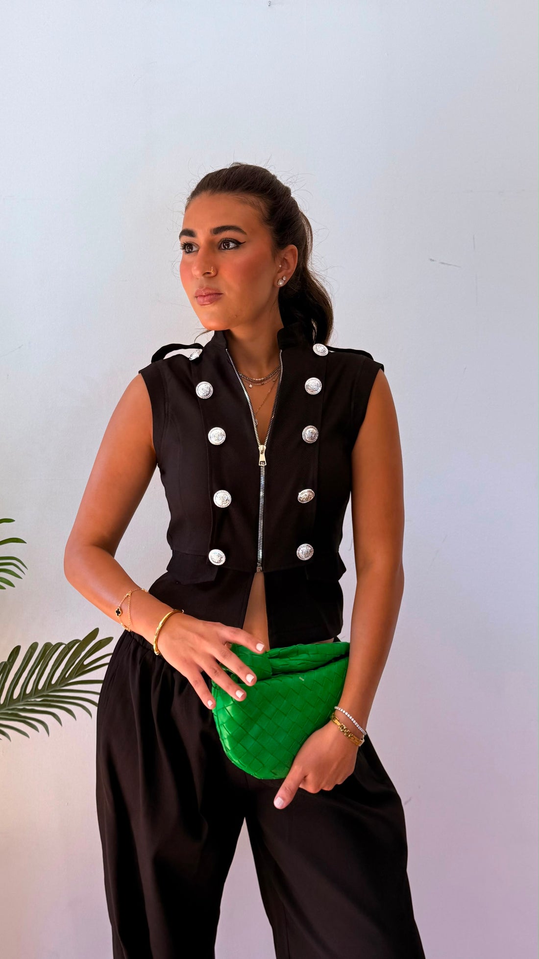 Relaxed balloon black pants