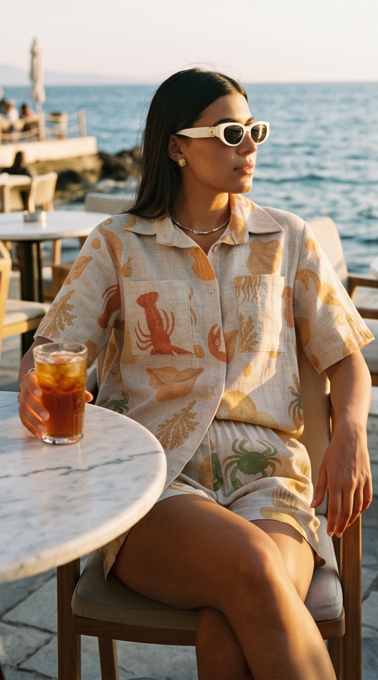 Sealife linen summer set
