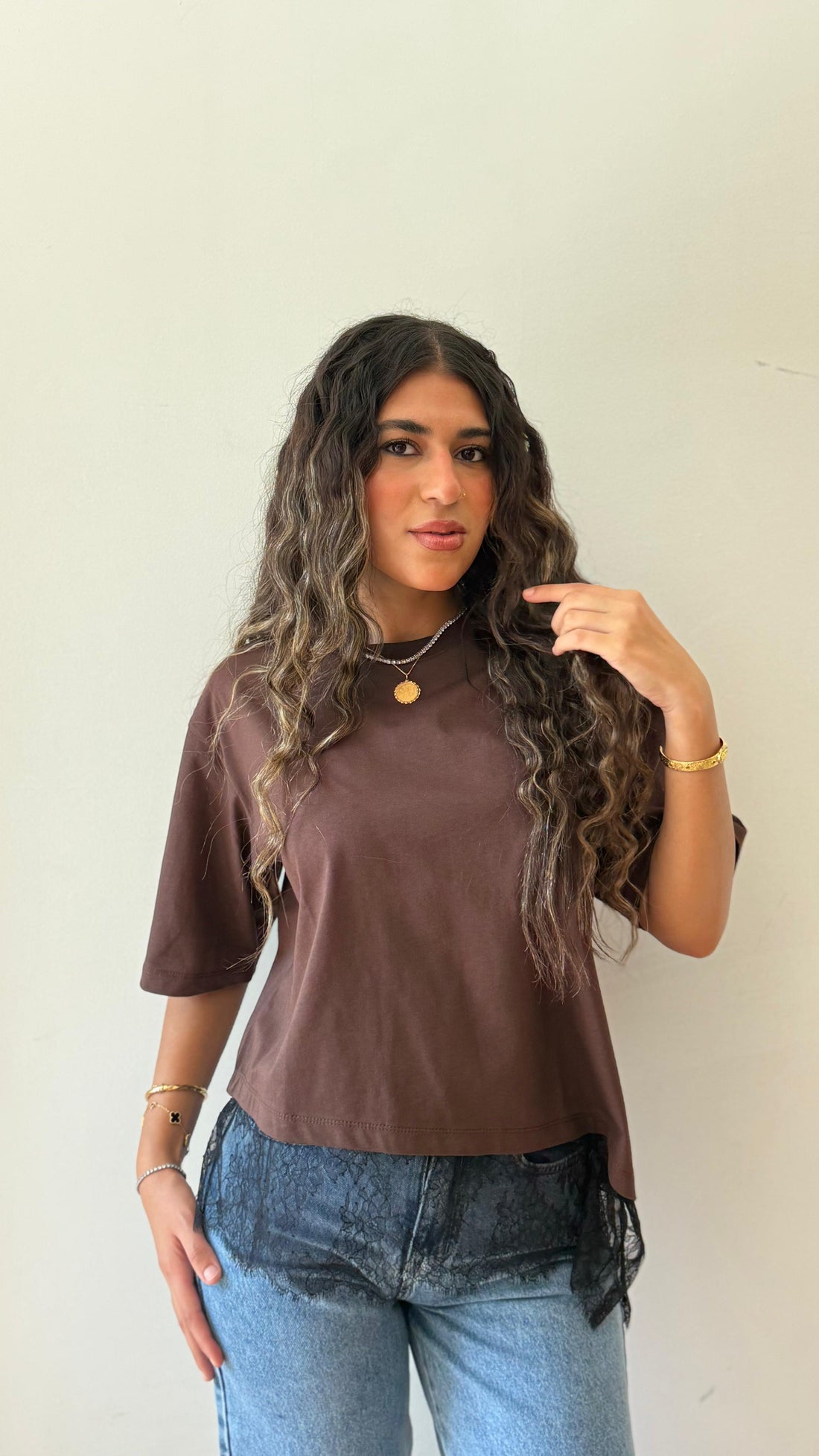 Brown Dantil Shirt