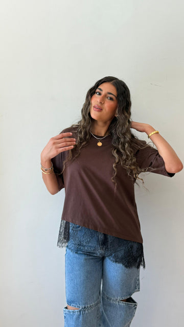 Brown Dantil Shirt
