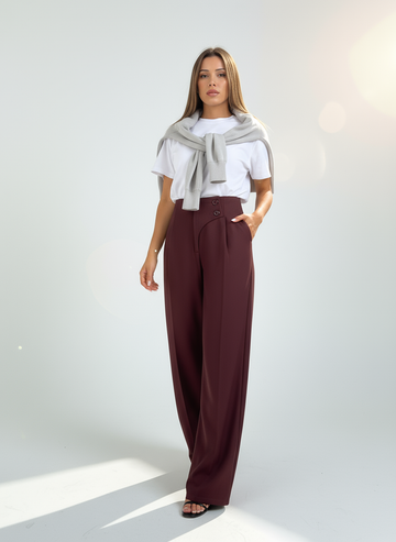 The prestige pants in wine color