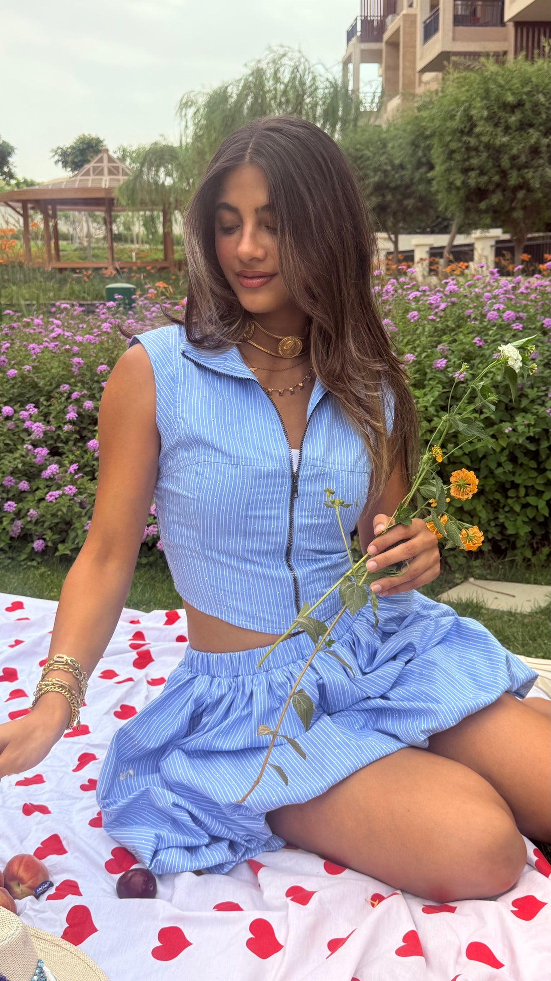 Stripe Bubble With Diamond skirt