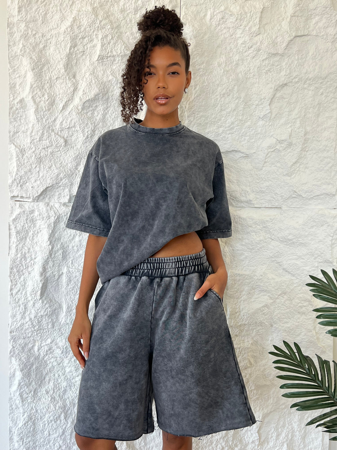 Dirty Grey Oversized Shorts