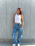 Cut out denim pants - MaisondeChris