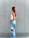 Cut out denim pants - MaisondeChris