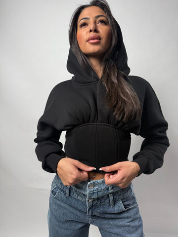 Honey corset hoodie black