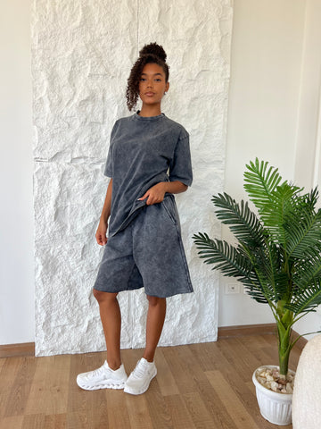Dirty Grey Oversized Shorts