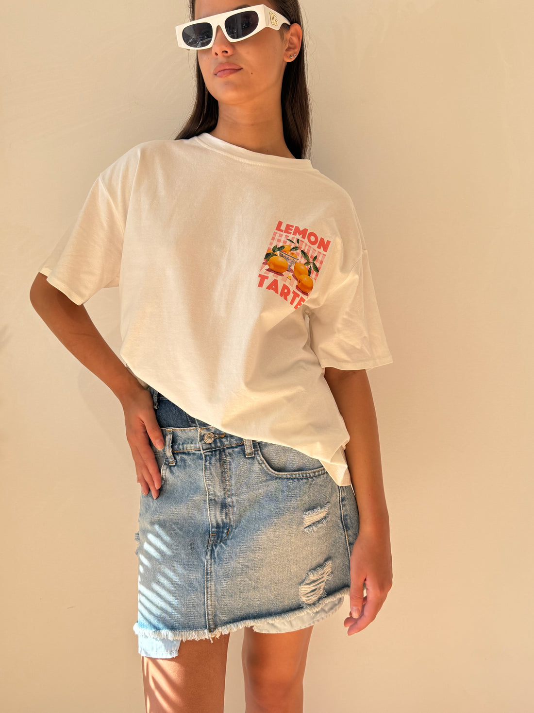 White lemon tarte oversized t-shirt
