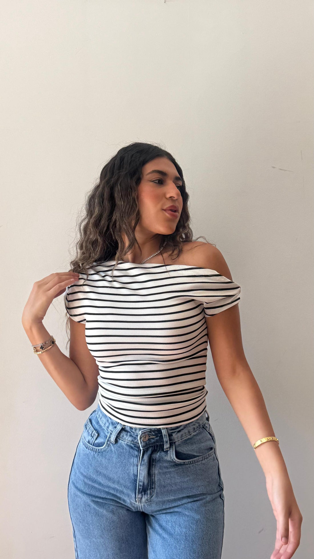 mid-night stripes top