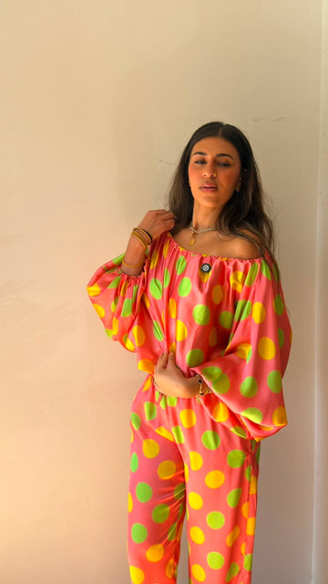 Blouse polka dot multi color