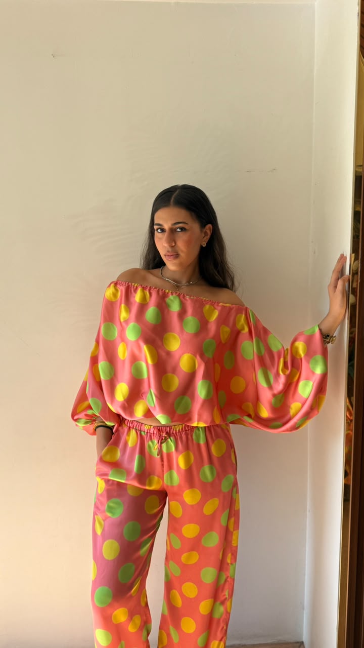 Blouse polka dot multi color