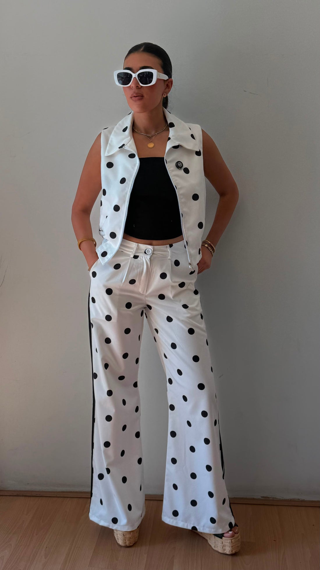 Pants lily gabardine polka dot