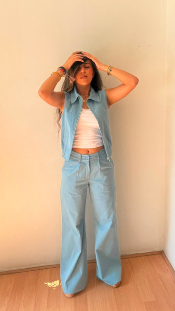 Vest lily gabardine blue
