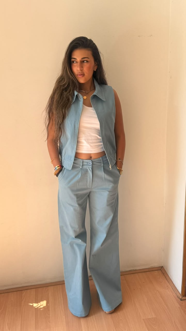 Vest lily gabardine blue