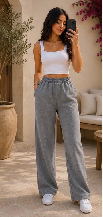 Regular fit sweat pants grey
