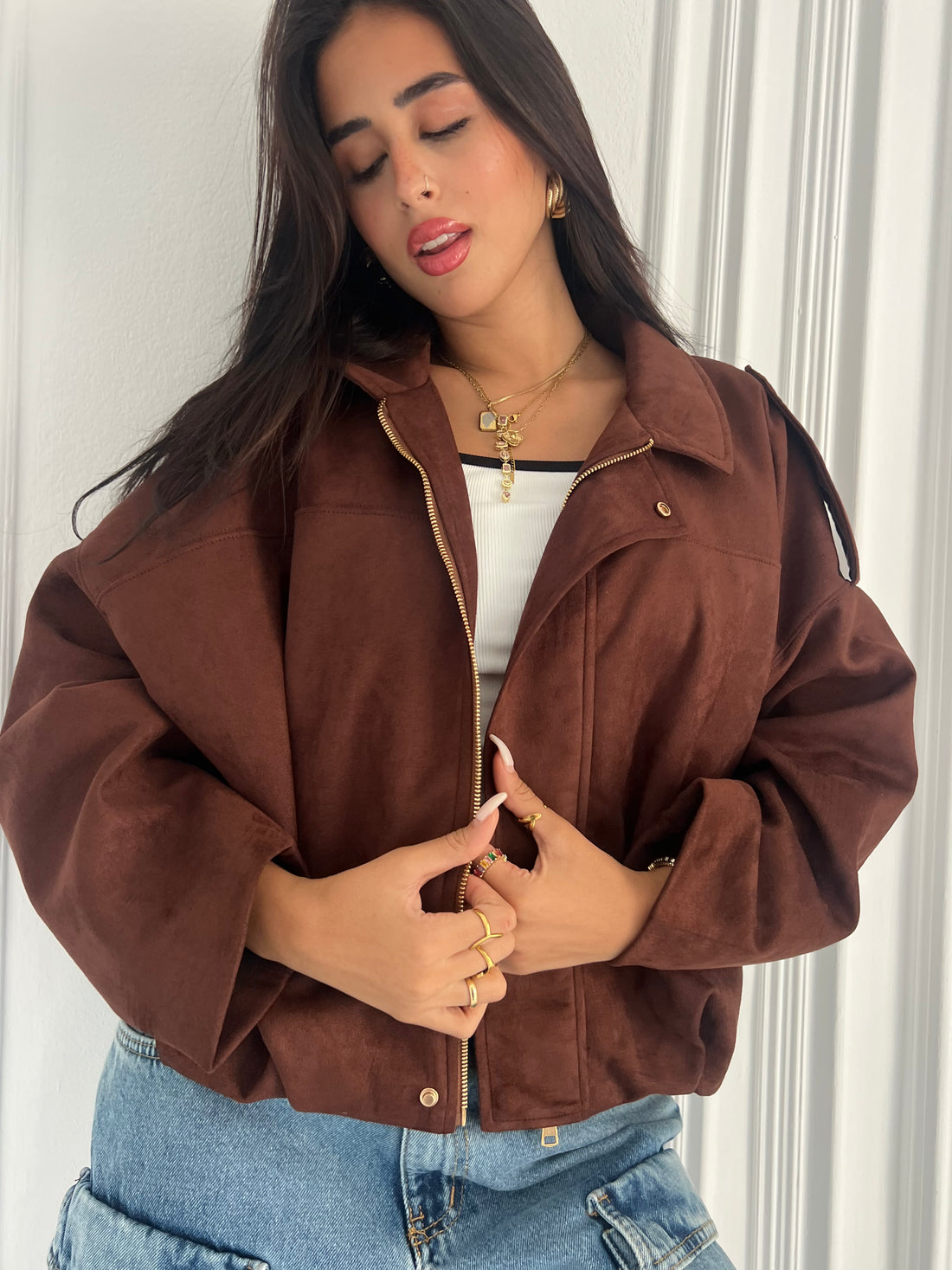 Seude jacket brown
