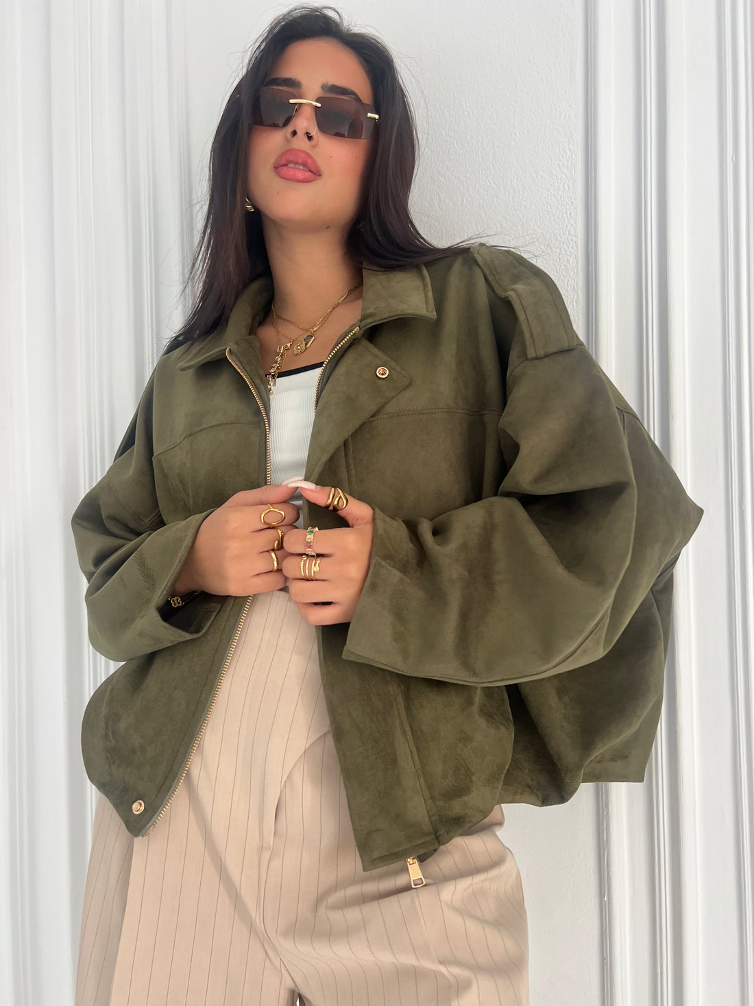 Seude jacket olive