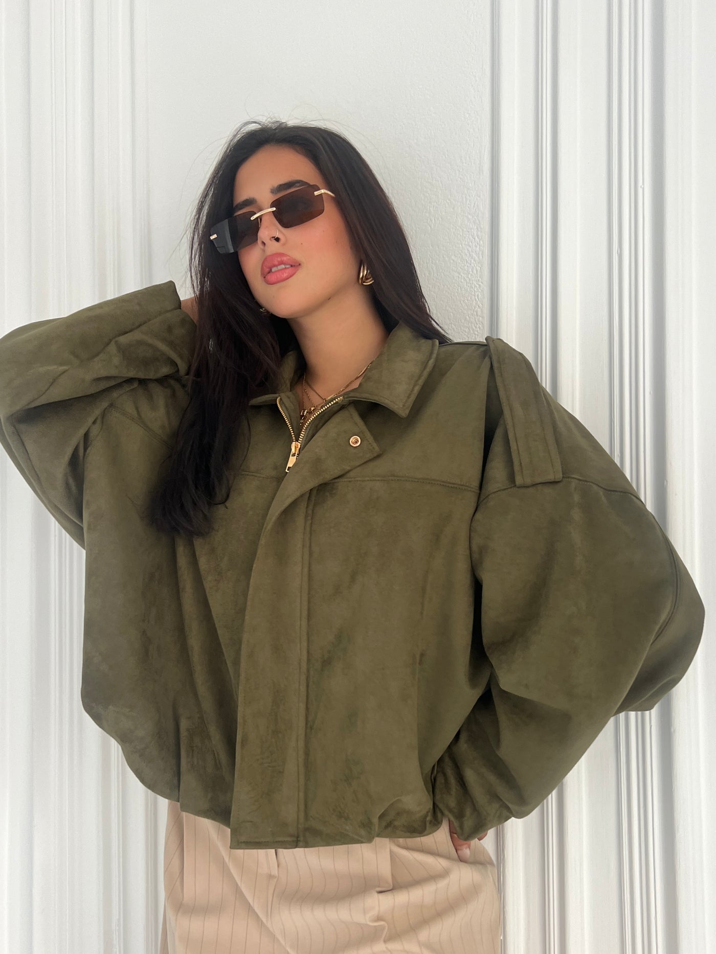 Seude jacket olive