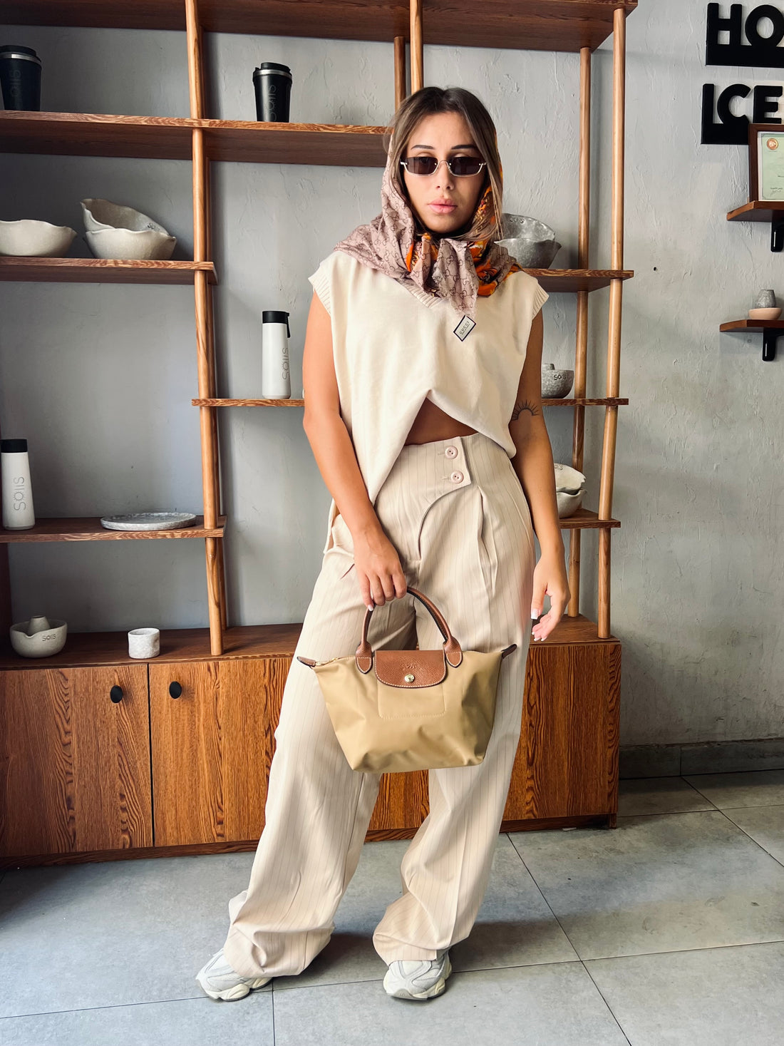 The prestige pants in light bejie