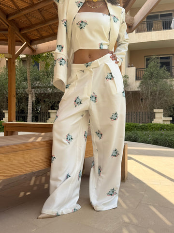 floral luxe pants