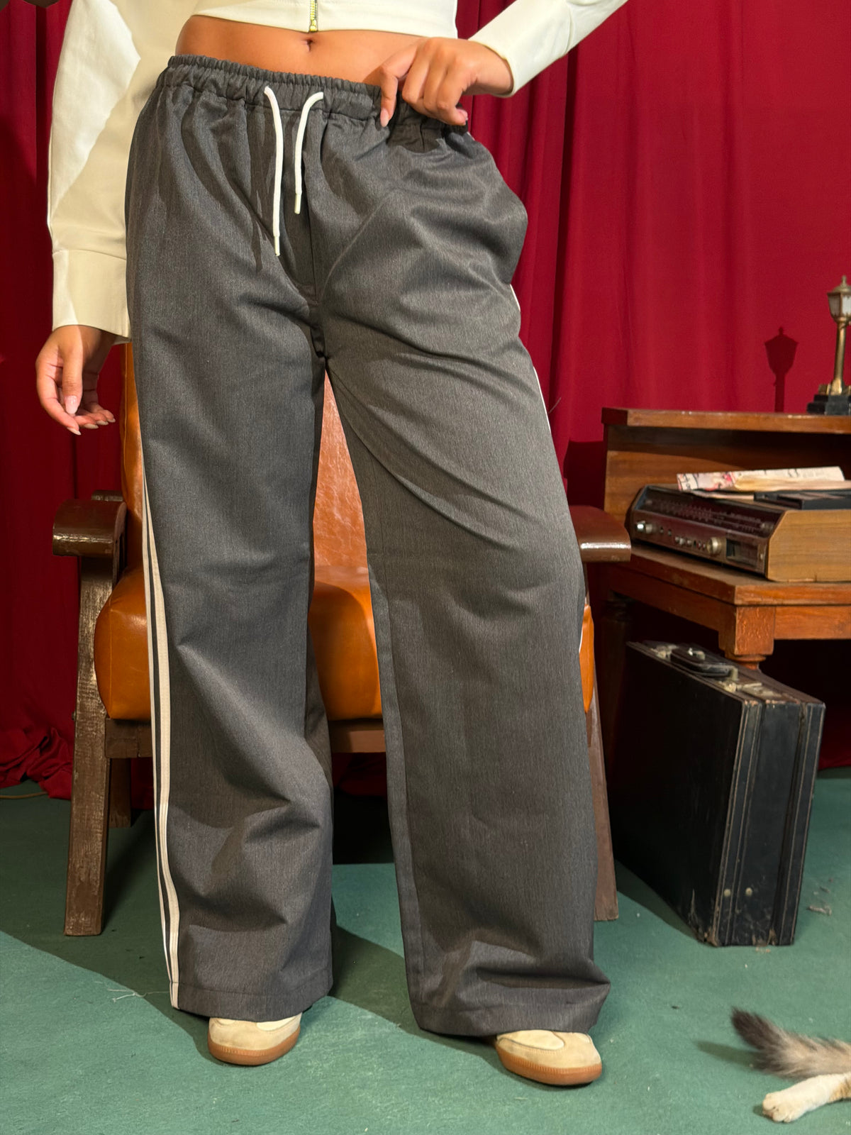 The Intermission Track Trouser in Charcoal - main view