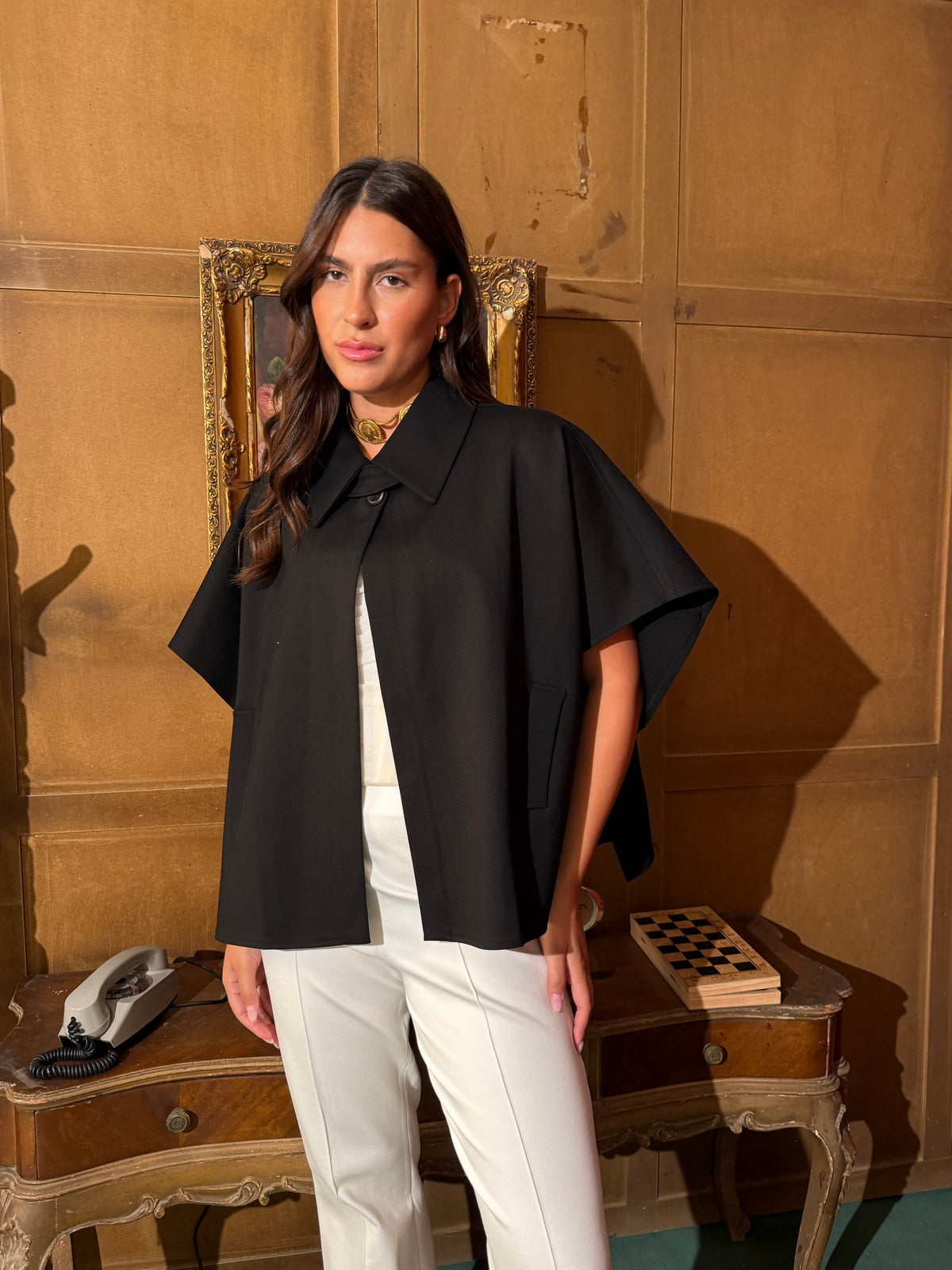The Matinee Cape in Black